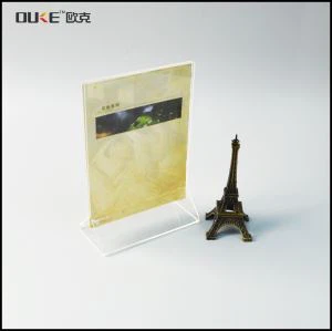 Hot Sälj akrylskylthållare Väggmonterad klar plastskylthållare