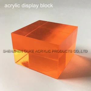 Vattenklar akryl solid displayblock för mineralplast