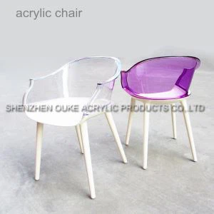 Ny design Clear seat och ryggstöd akrylstol för mat