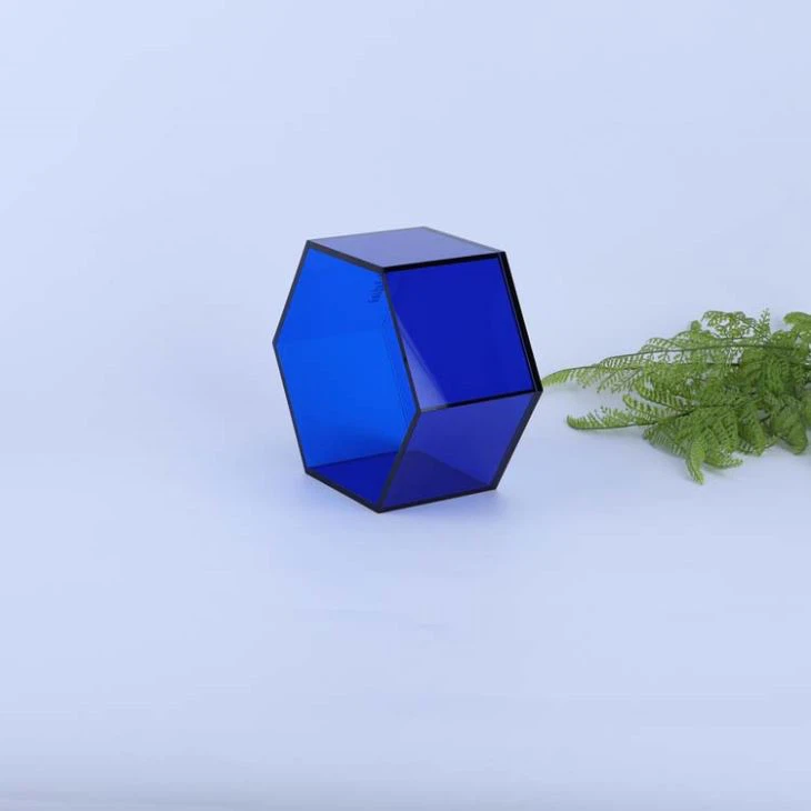 Blue Hexagonal Luxury Acrylic Display Box