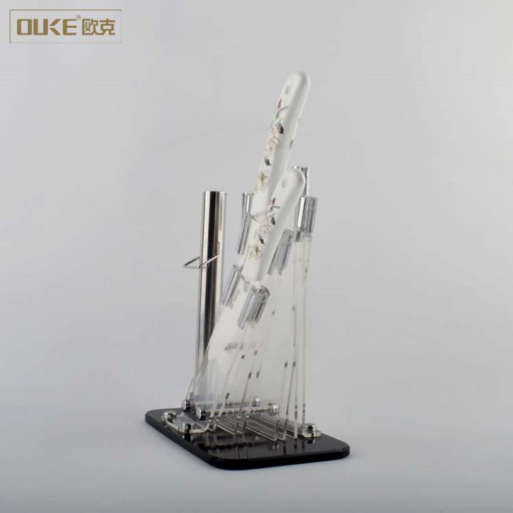 Desktop Black Acrylic Knife Display Stand