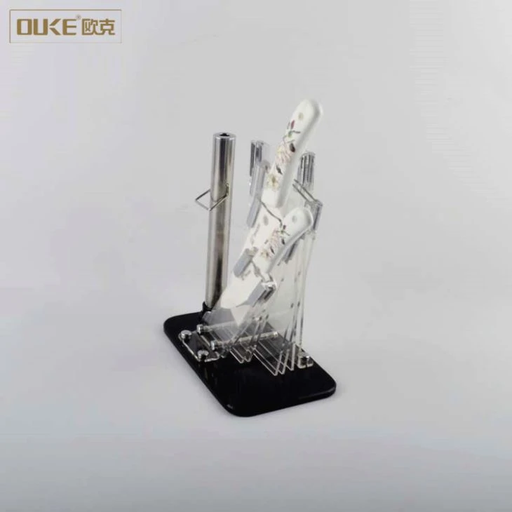 Desktop Black Acrylic Knife Display Stand
