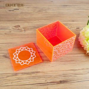 Handgjorda Orange Luxury Acrylic Presentförpackning